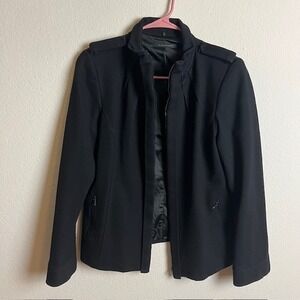 Elie Tahari Black Tailored Moto Jacket Size M Full Zip Casual‎ Modern
